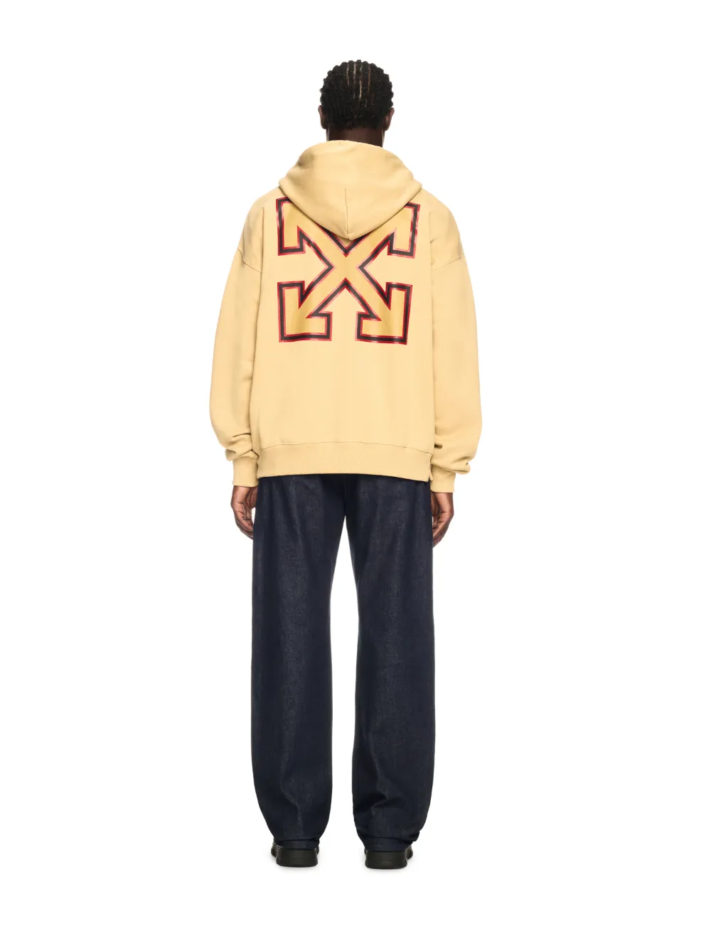 Off-White C/O Ac Milan Gelber Hoodie mit Pfeil
