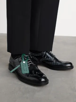 Off-White™ C/O Church's Man Shannon Cut Lines in black | Off
