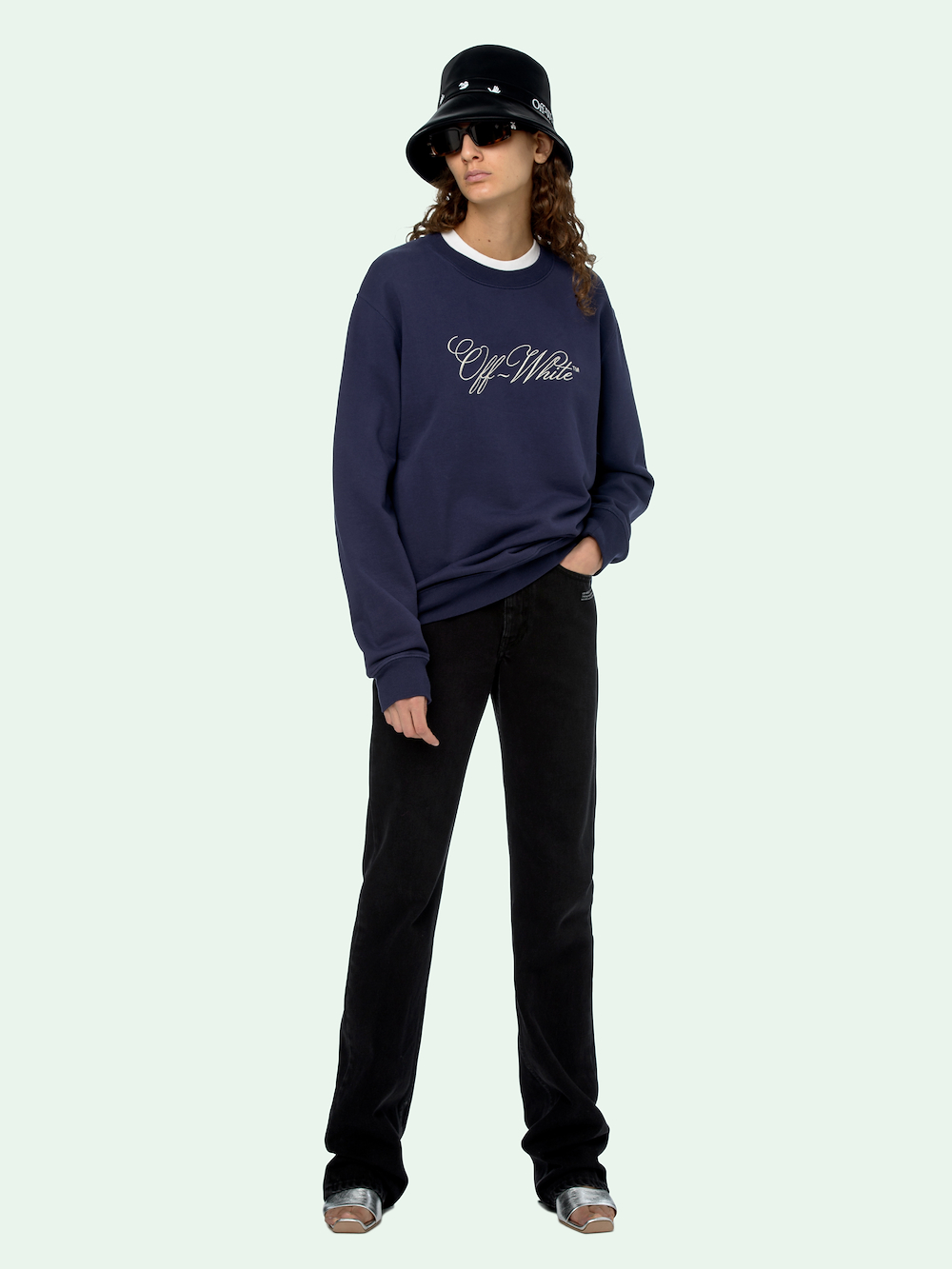 OFF-WHITE REG CREWNECK BLUE WHITE primary image