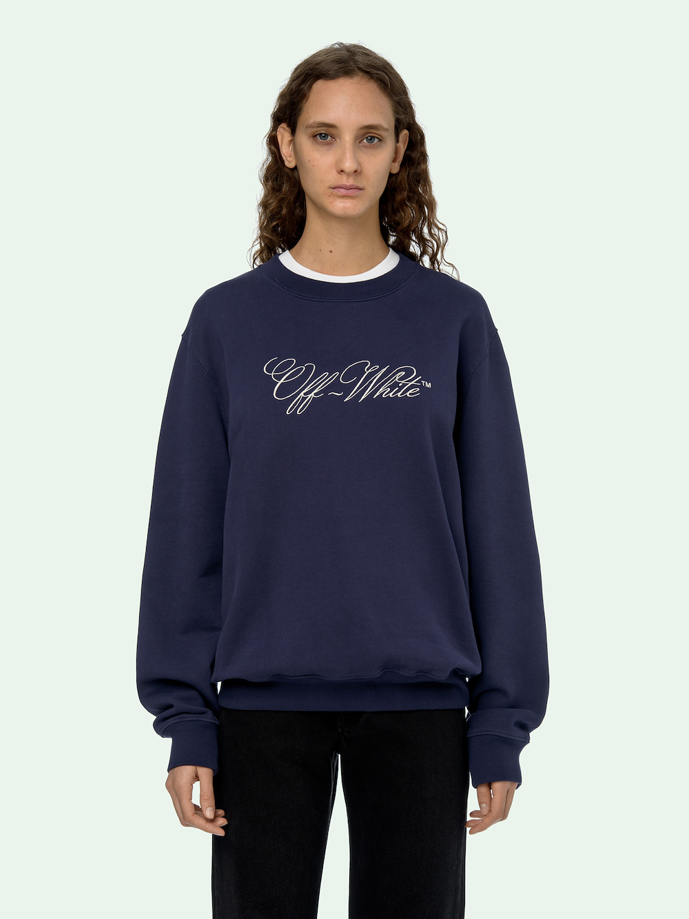 OFF-WHITE REG CREWNECK BLUE WHITE secondary image