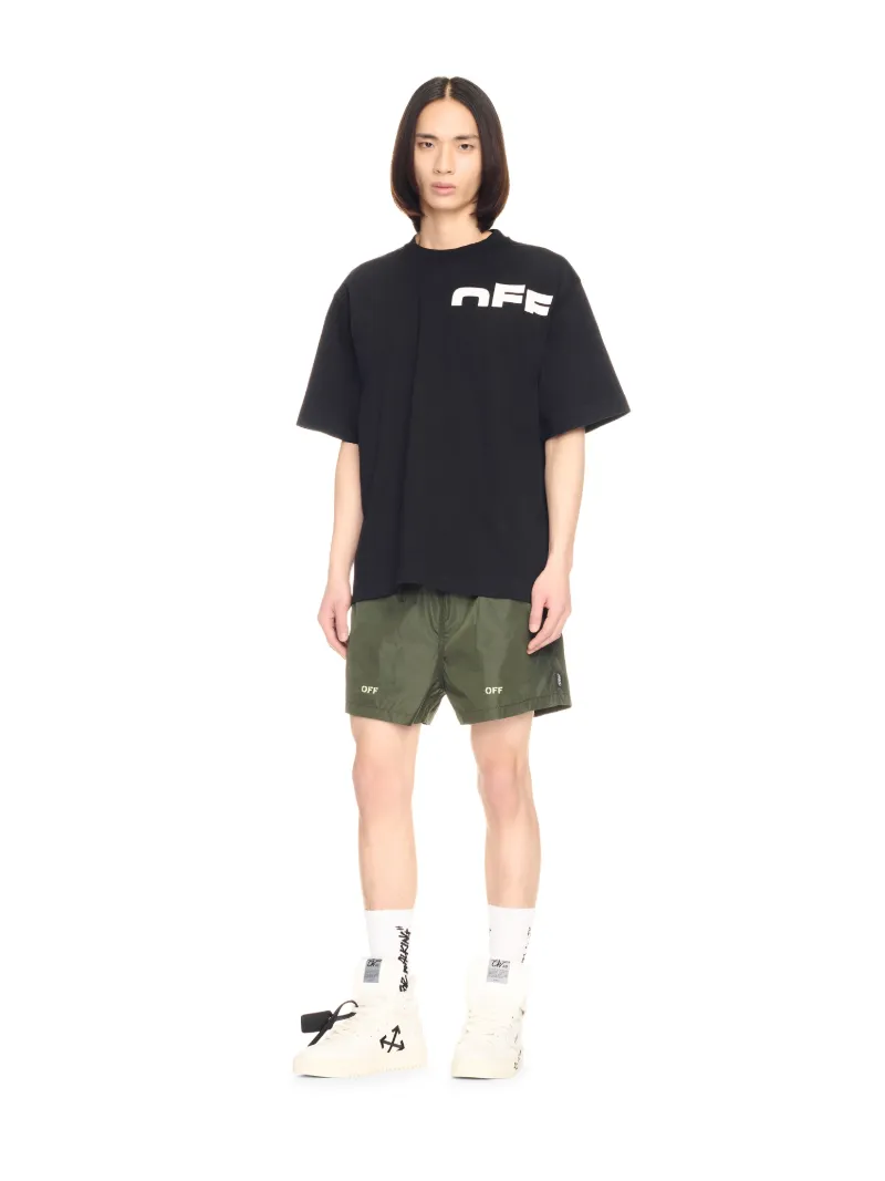 OFF 印花游泳短裤 绿