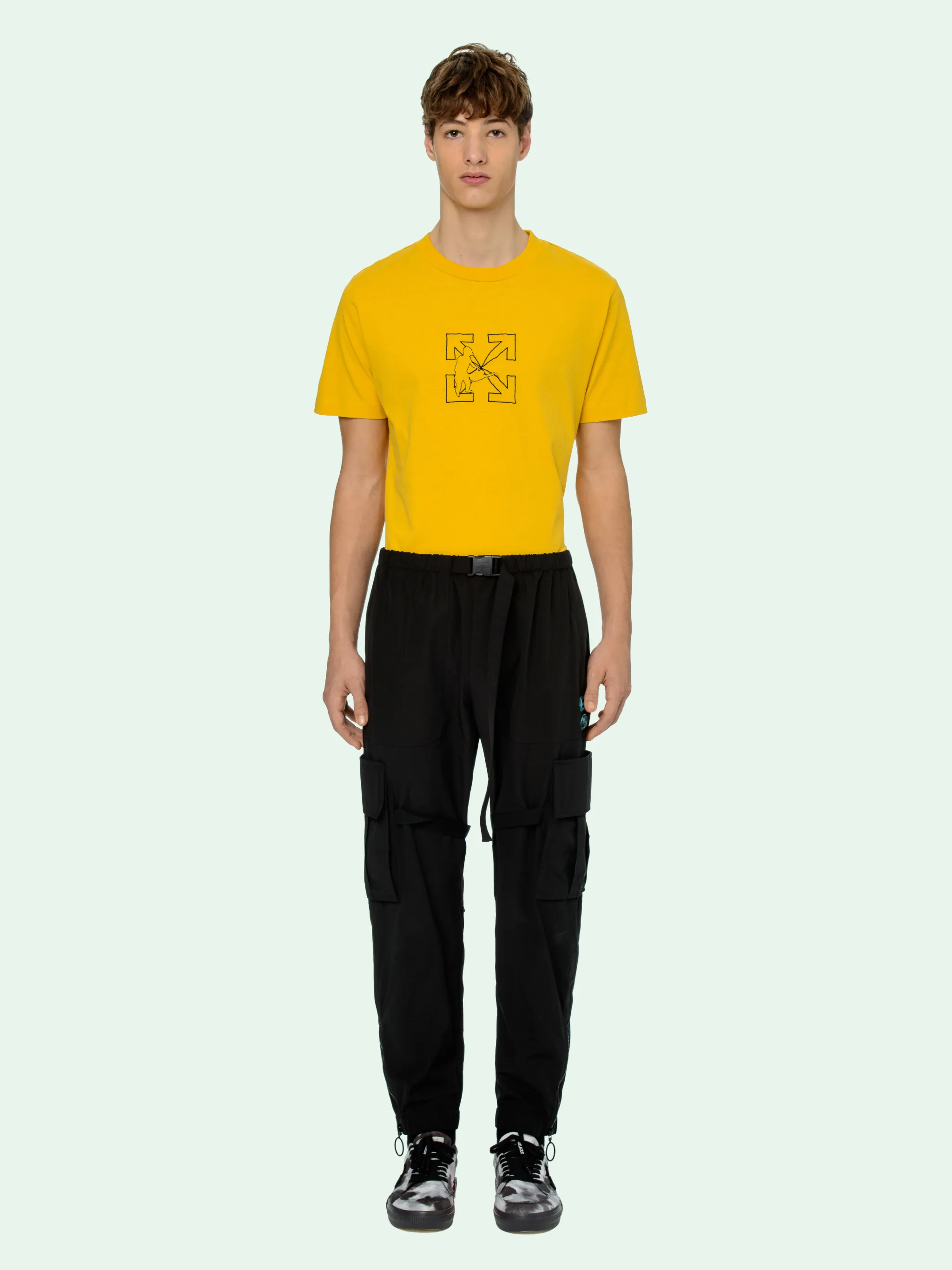off white nylon cargo pants