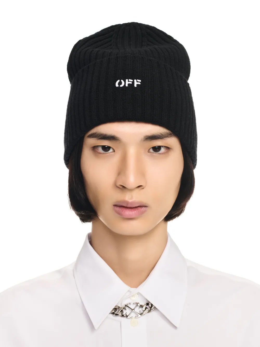 Off white beanie black best sale