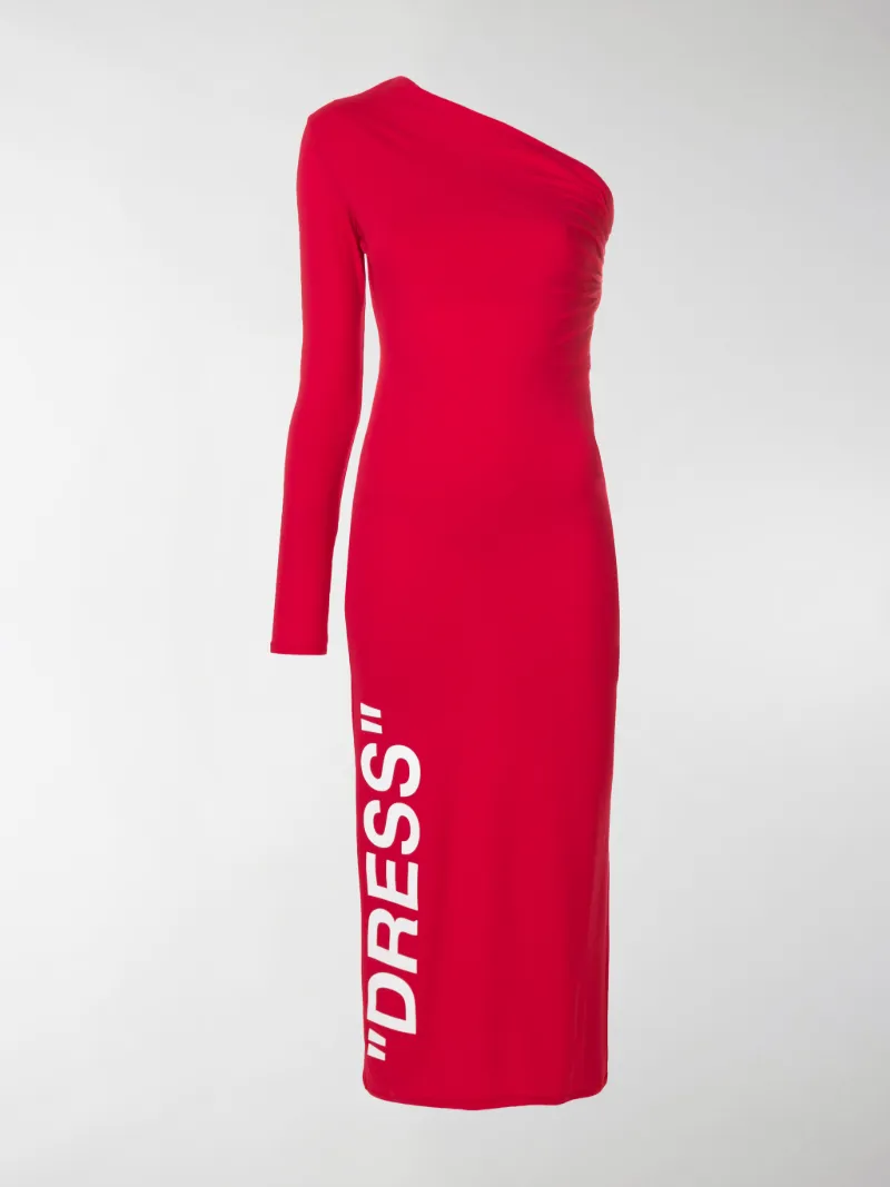 off white red dress