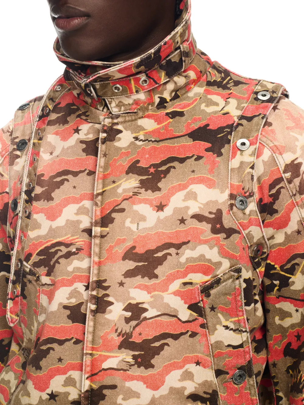 ORANGE CAMO DENIM JACKET