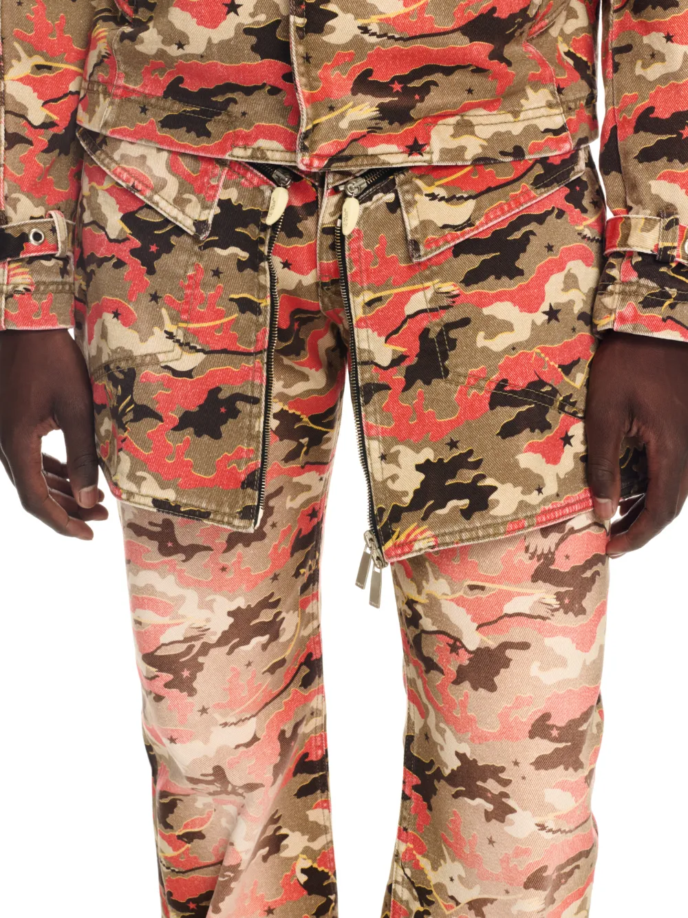 ORANGE CAMO ZIP PANTS