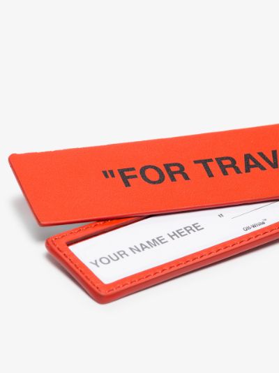 off white luggage tag