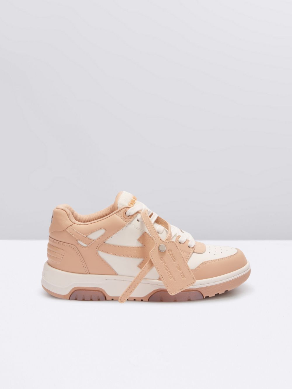 Off-White c/o Virgil Abloh Out Of Office Calf Leather Sneaker In Pink/white