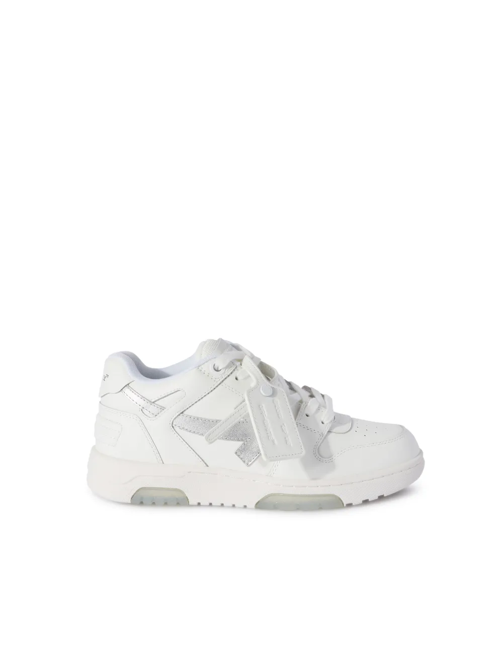 Out of Office Sneakers in White/Silver Leather