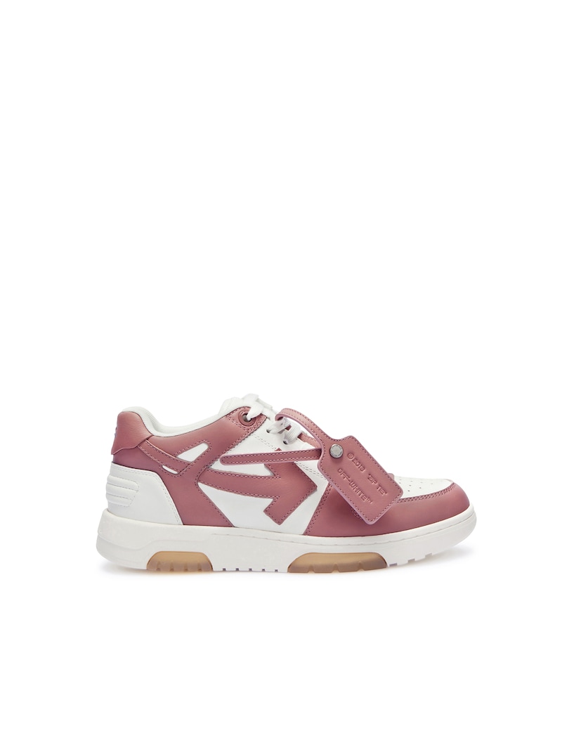 OFF-WHITE Out of Office Calf Leather Sneaker in Pink. Size 39.