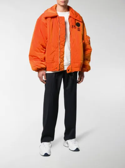oversized orange jacket
