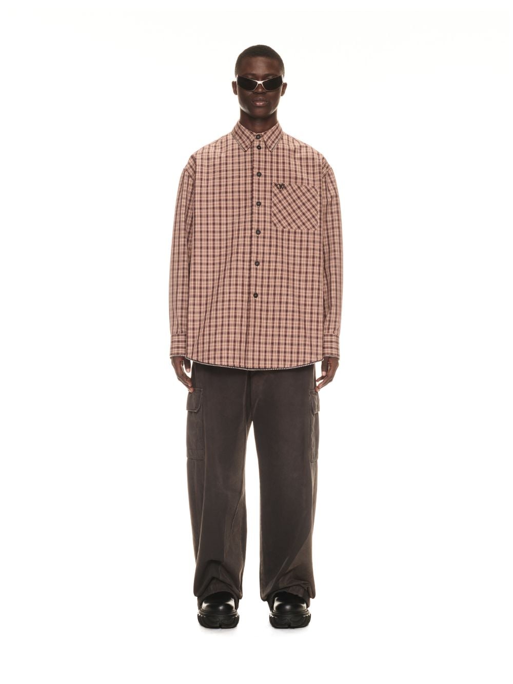 OW EMB CHECKCOTT ZIP SHIRT in red | Off-White™ Official AN