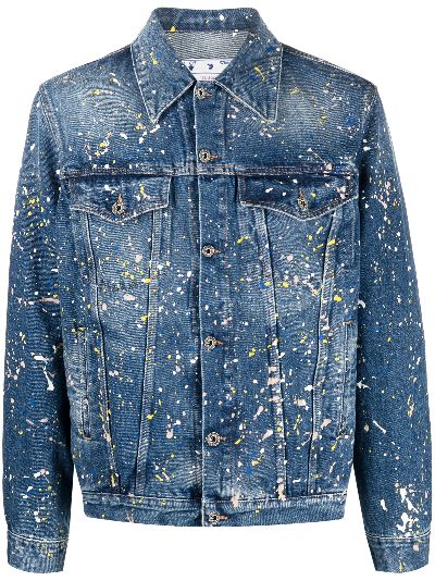 Off-White paint-splatter denim jacket | Eraldo.com MC