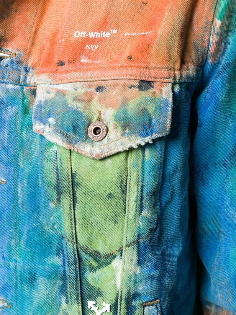 off white painted denim jacket