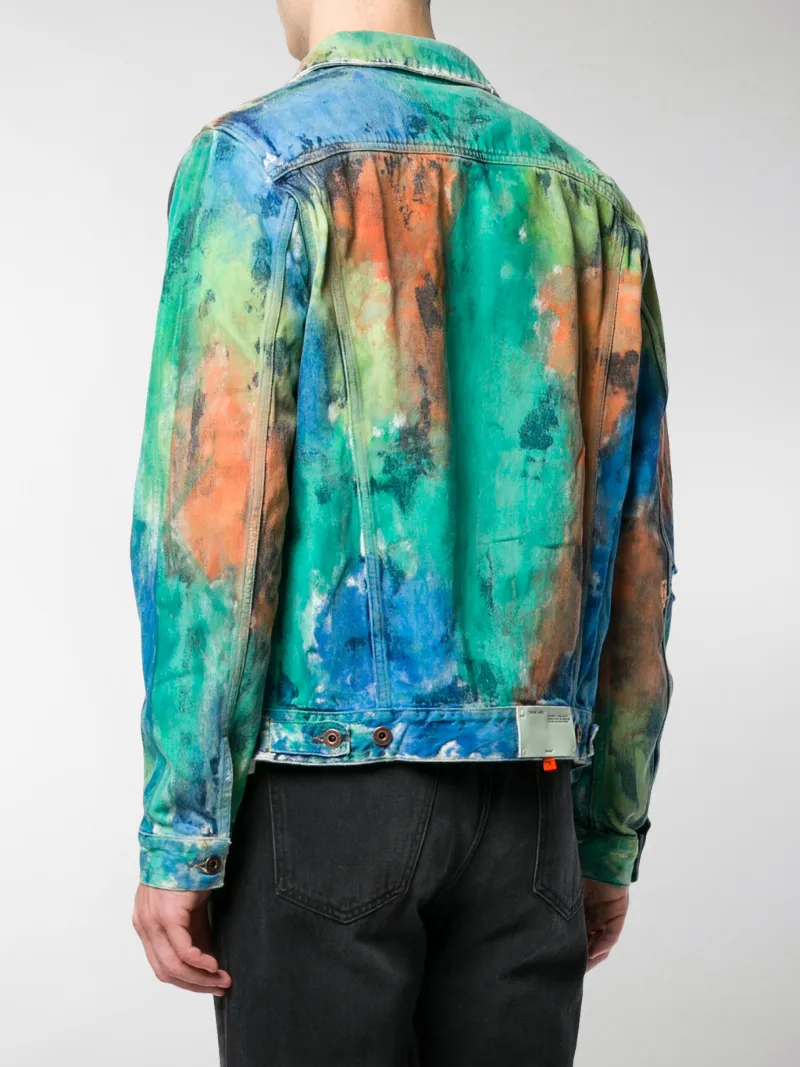 off white painted denim jacket
