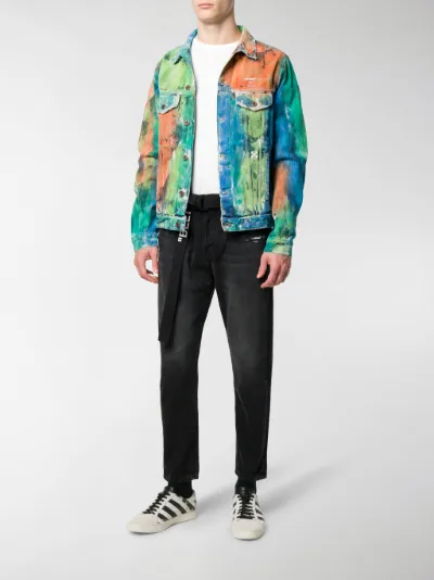off white painted denim jacket