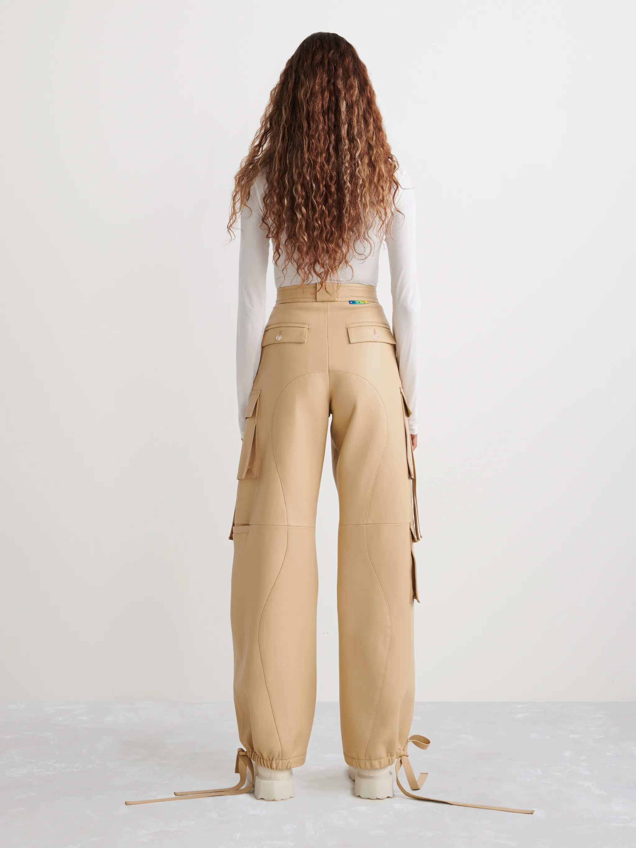 PANTALONI CARGO IN PELLE