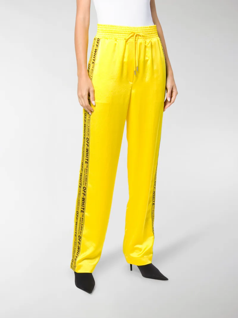 Off-White Pantaloni sportivi con logo giallo | MODES