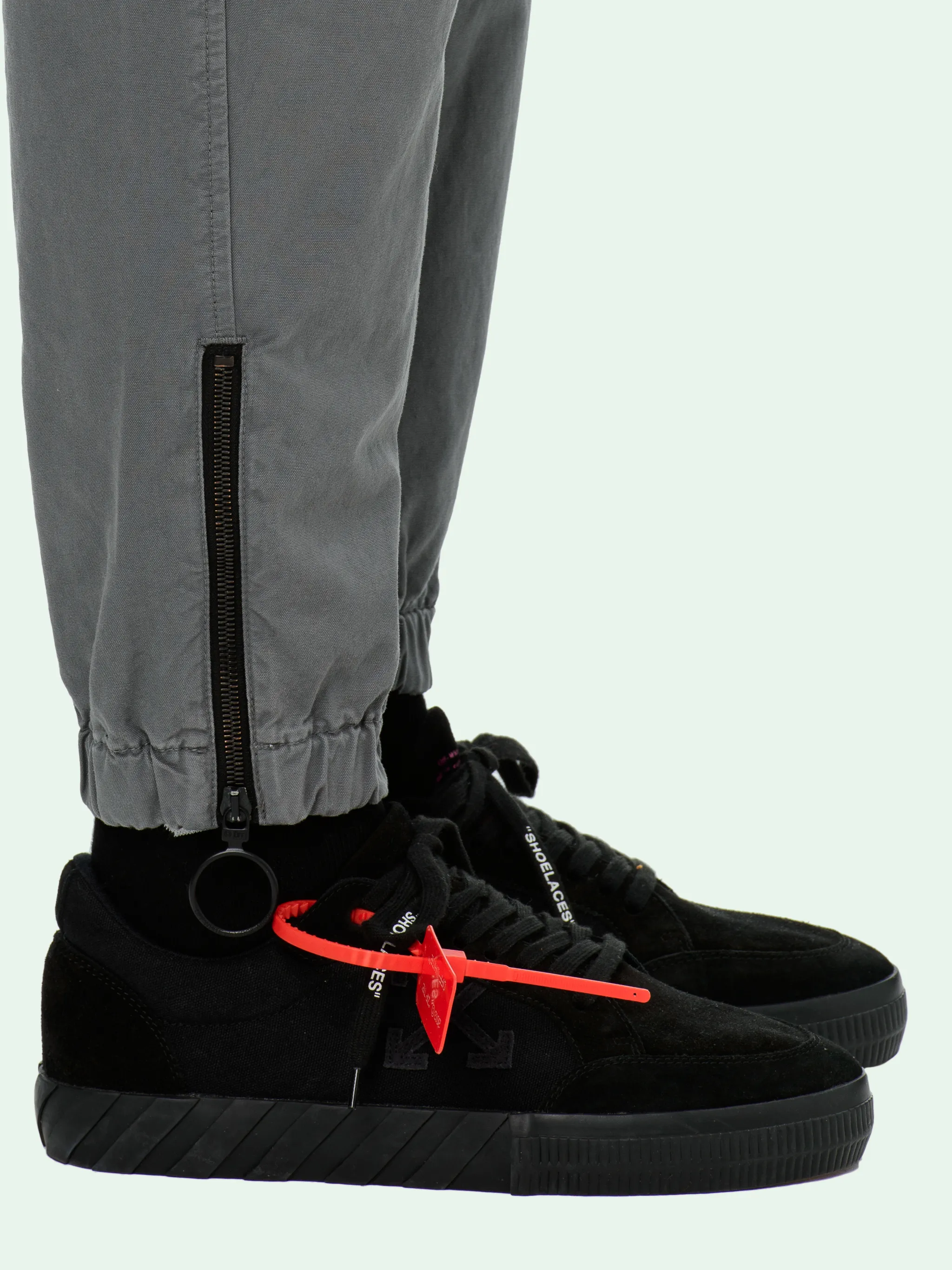 black parachute cargo pants