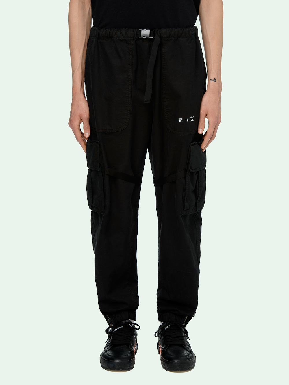 black and white cargo pants