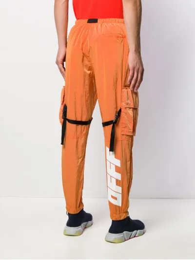 off white orange pants