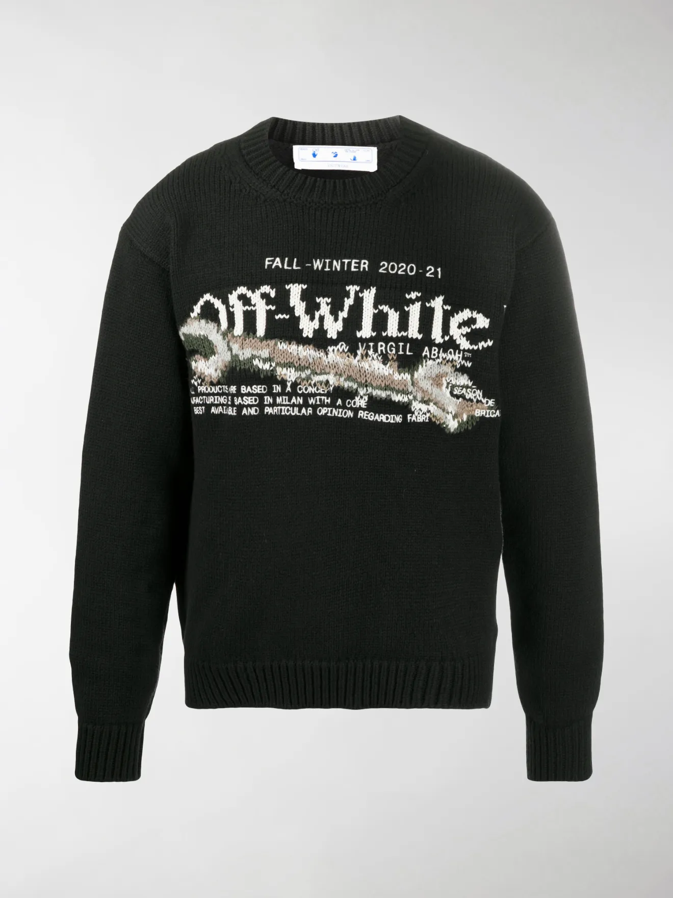off white crew neck jumper