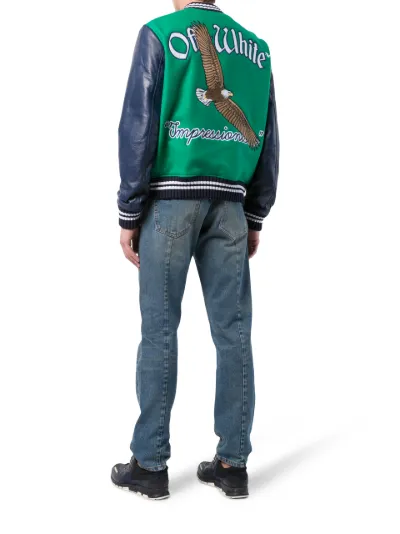 off white green bomber jacket