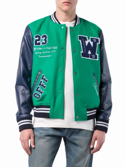 off white green bomber jacket