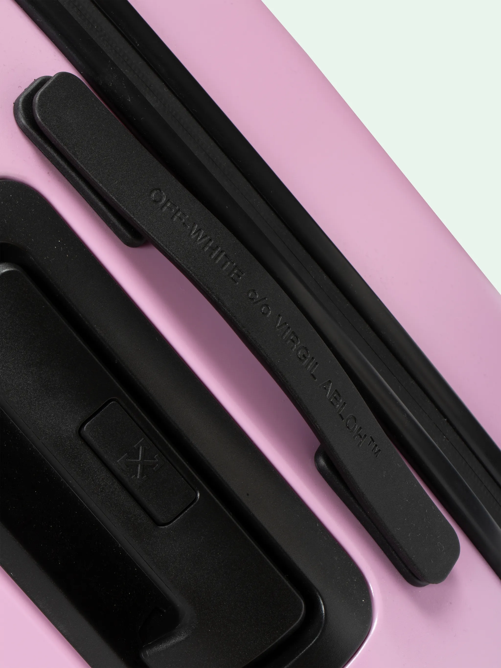 off white luggage pink