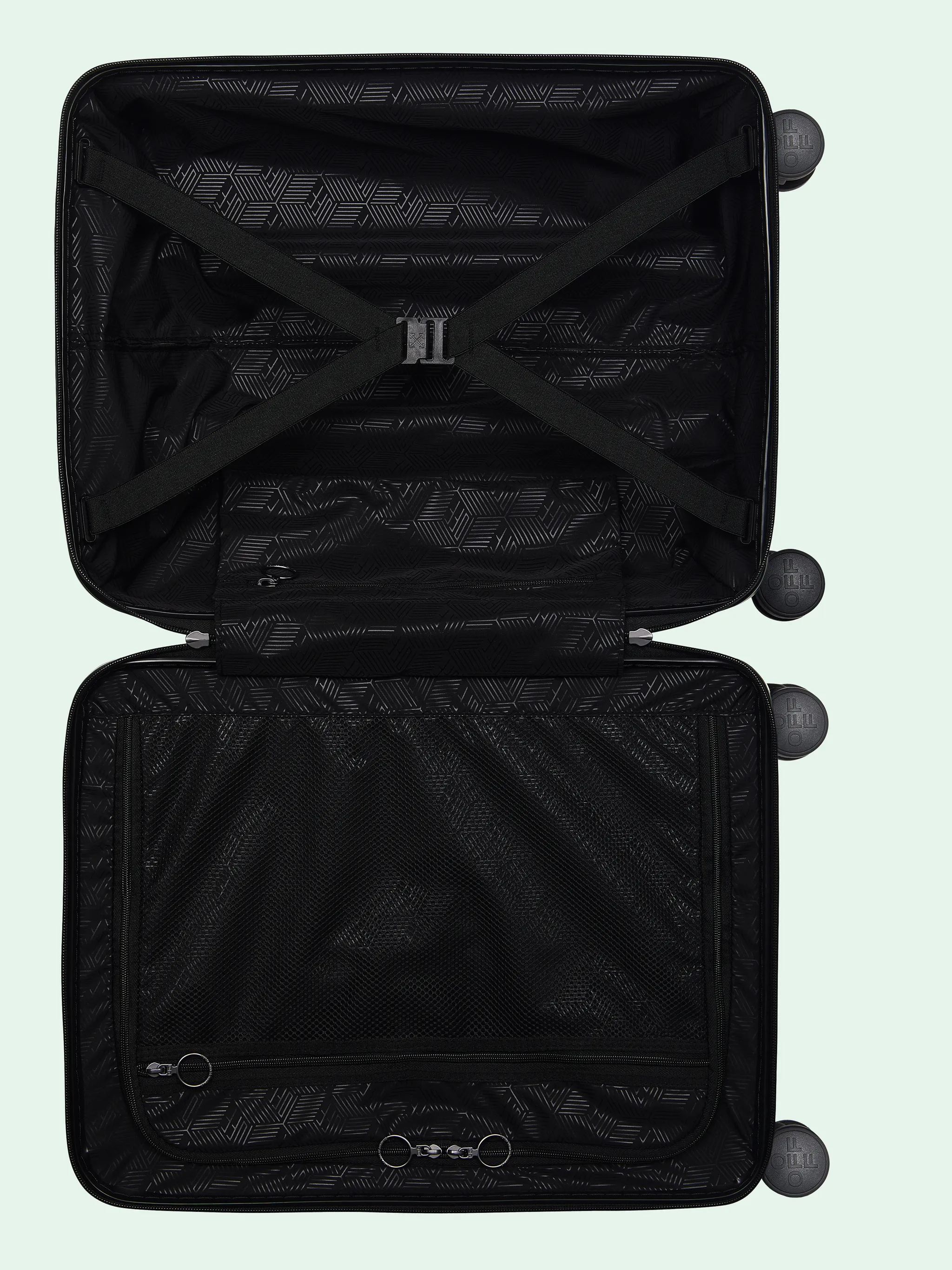 off white luggage pink