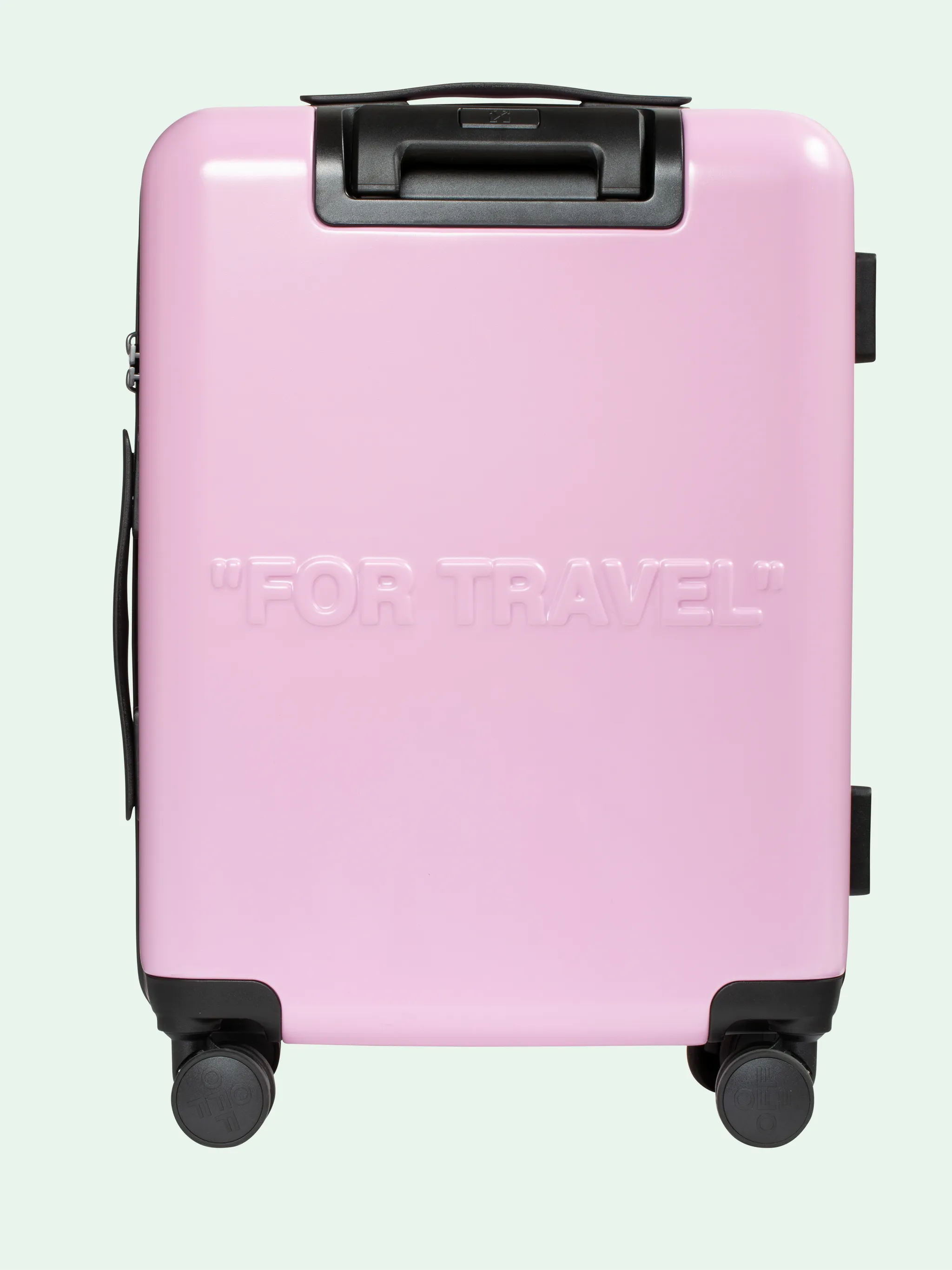 pink off white suitcase