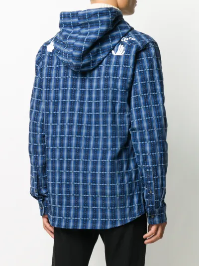 off white hooded shirt