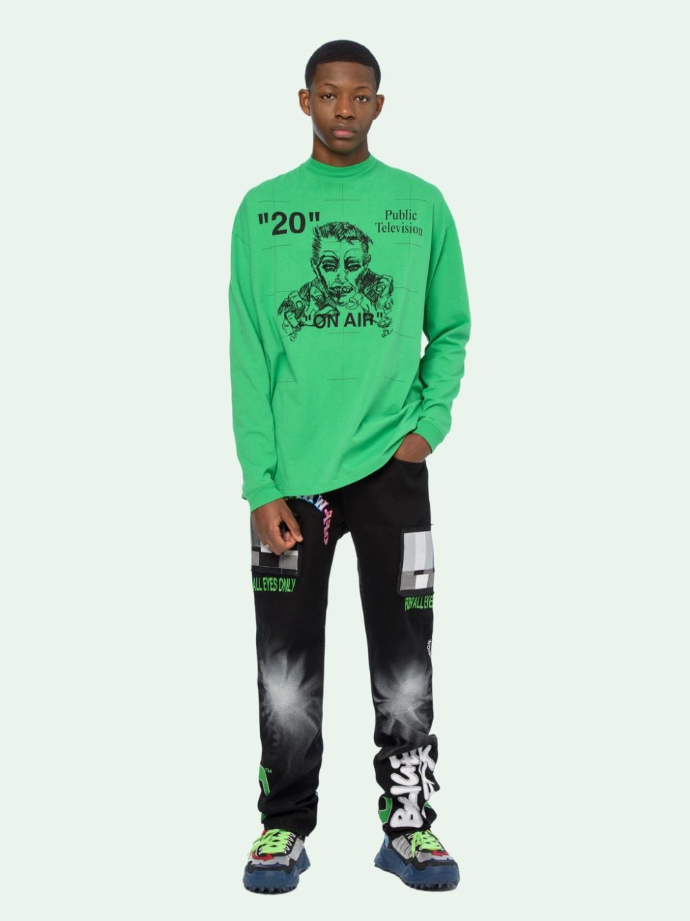 PUBLIC TELEVISION L/S T-SHIRT in green | Off-White™ Official TR