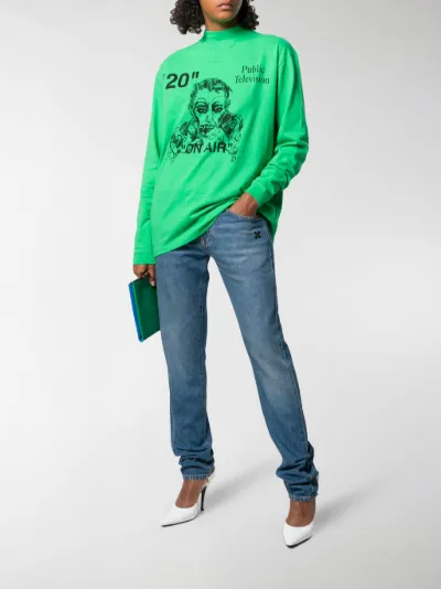 off white public television hoodie