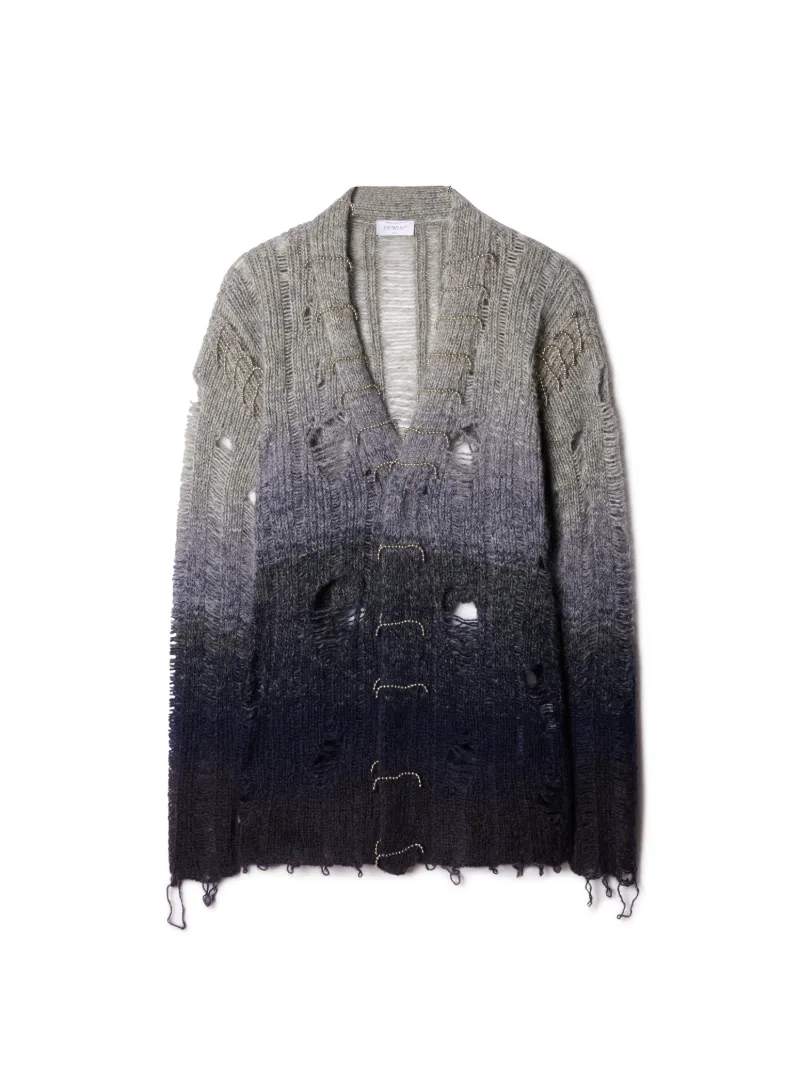Punk-Strickjacke mit Dégradé-Effekt