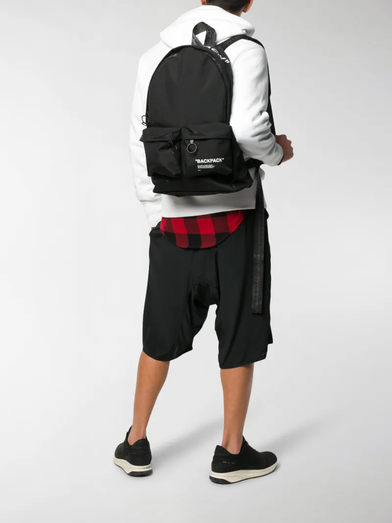 off white black quote backpack