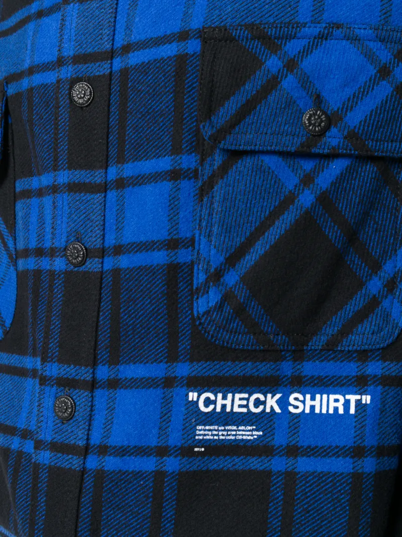 off white check shirt blue