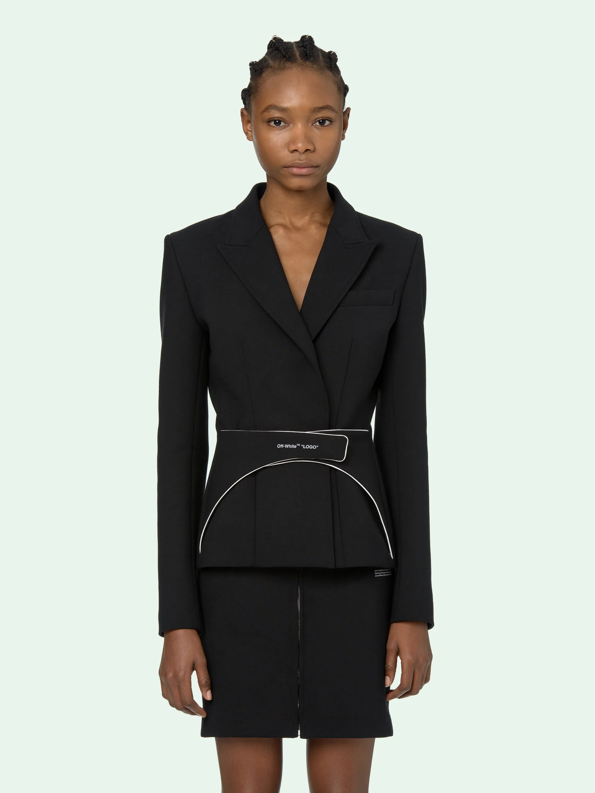 off white belt jacket