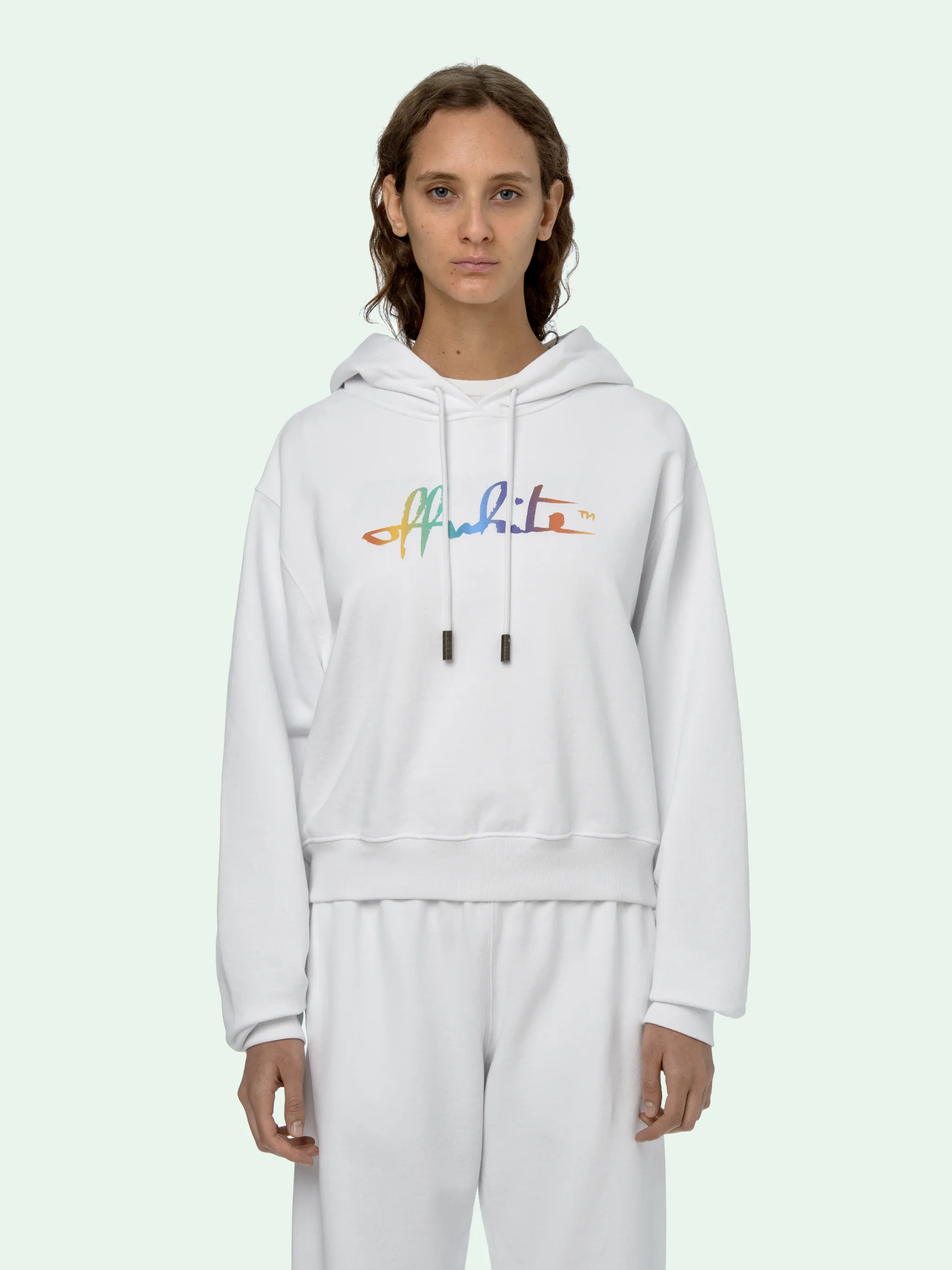 off white hoodie rainbow