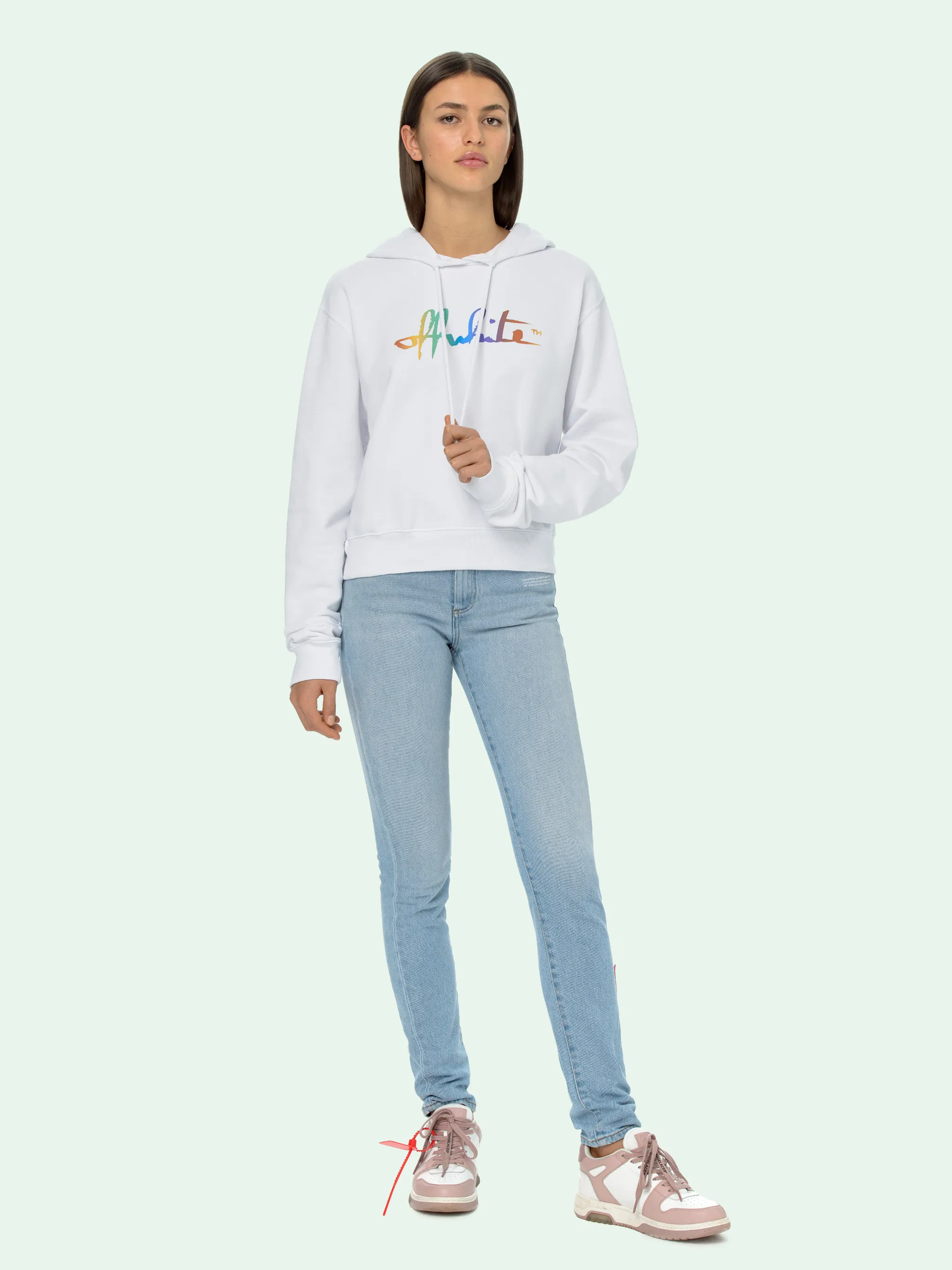 rainbow off white hoodie