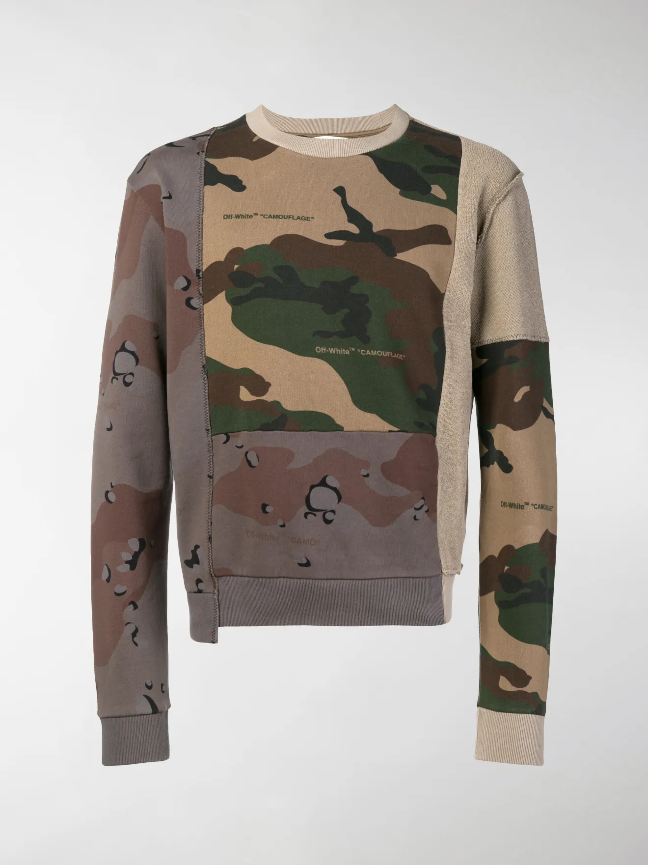 off white reconstructed camo pants