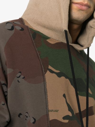 off white reconstructed camo hoodie