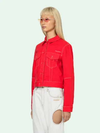 Off white red denim jacket hotsell