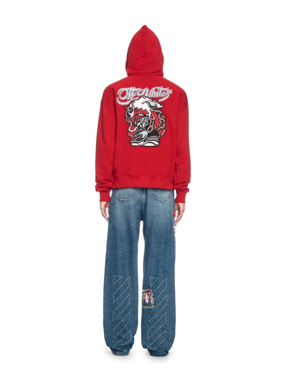 RED SCORPION PATCH ZIP SKATE HOODIE on Sale Off White Official JP