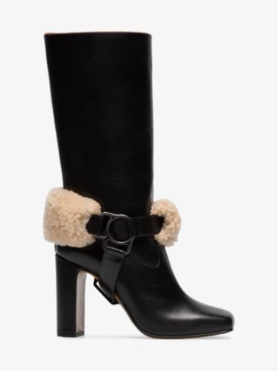 white shearling boots