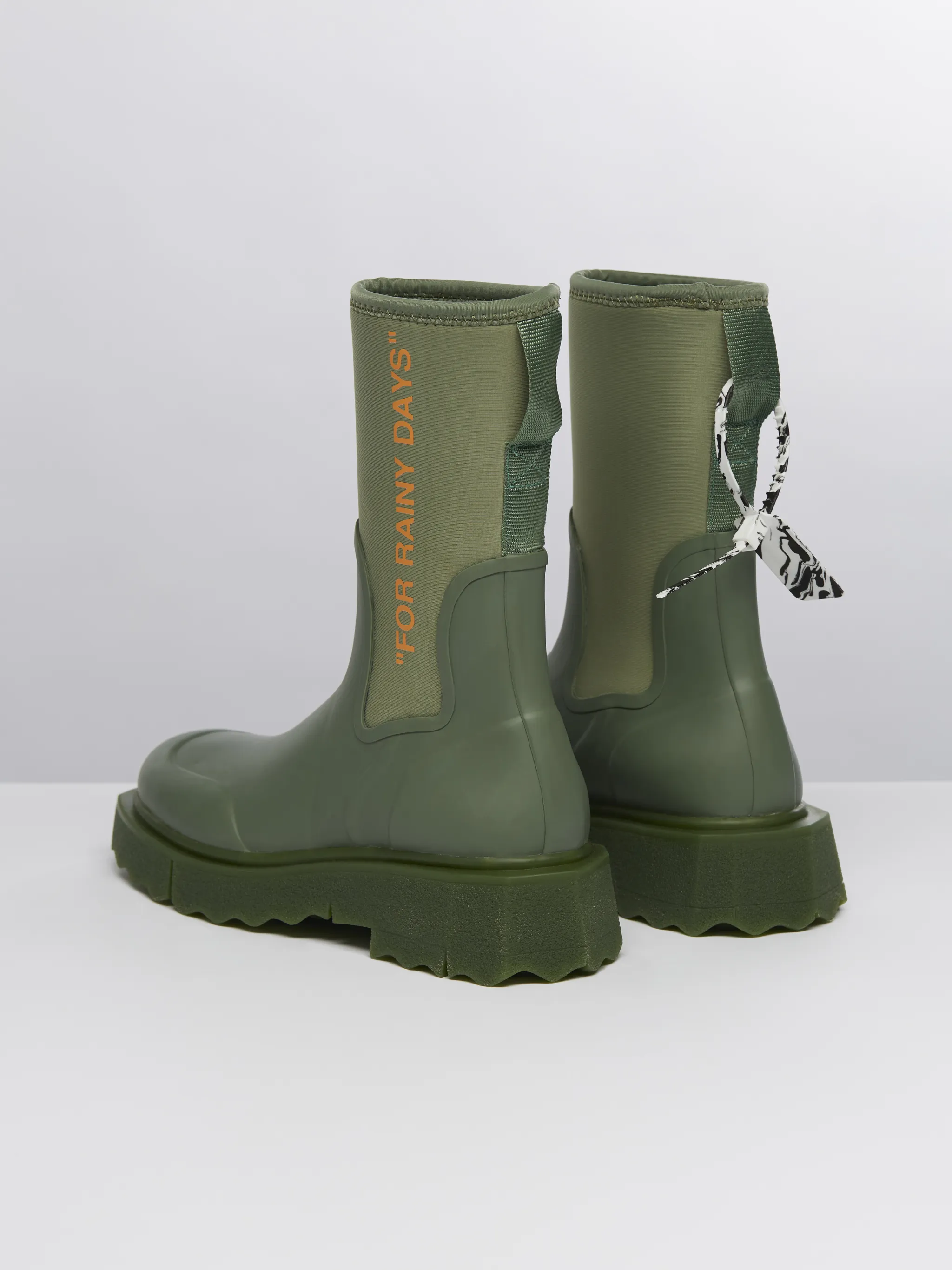 off white rubber boots