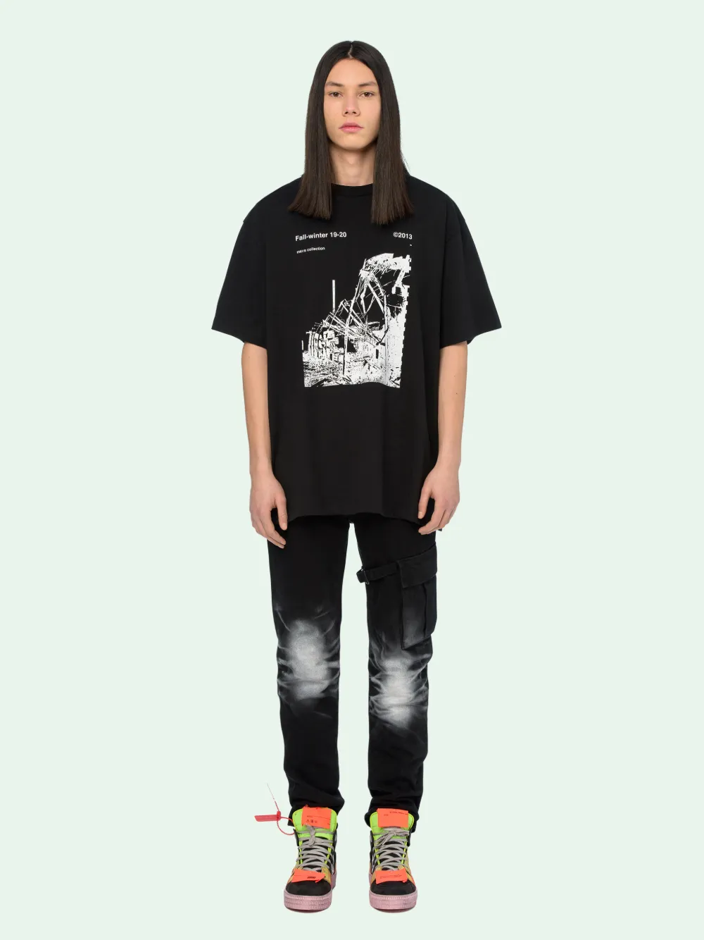 RUINED FACTORY S S T SHIRT in black Off White Official PT