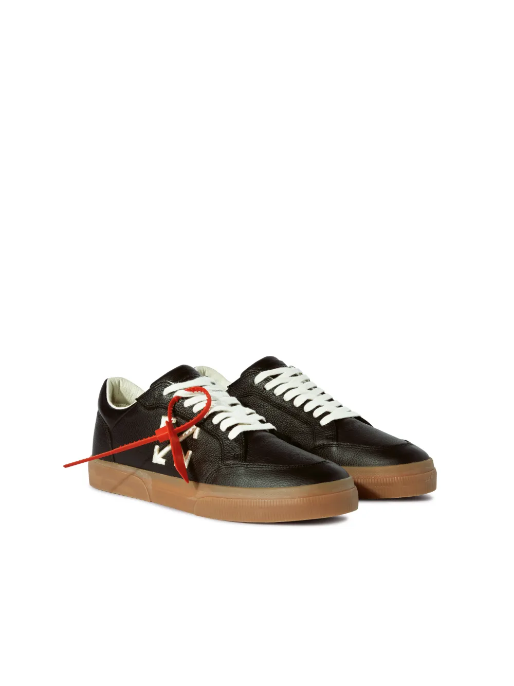 SCHWARZ/ELFENBEIN VULKANISIERTES LEDERSNEAKER