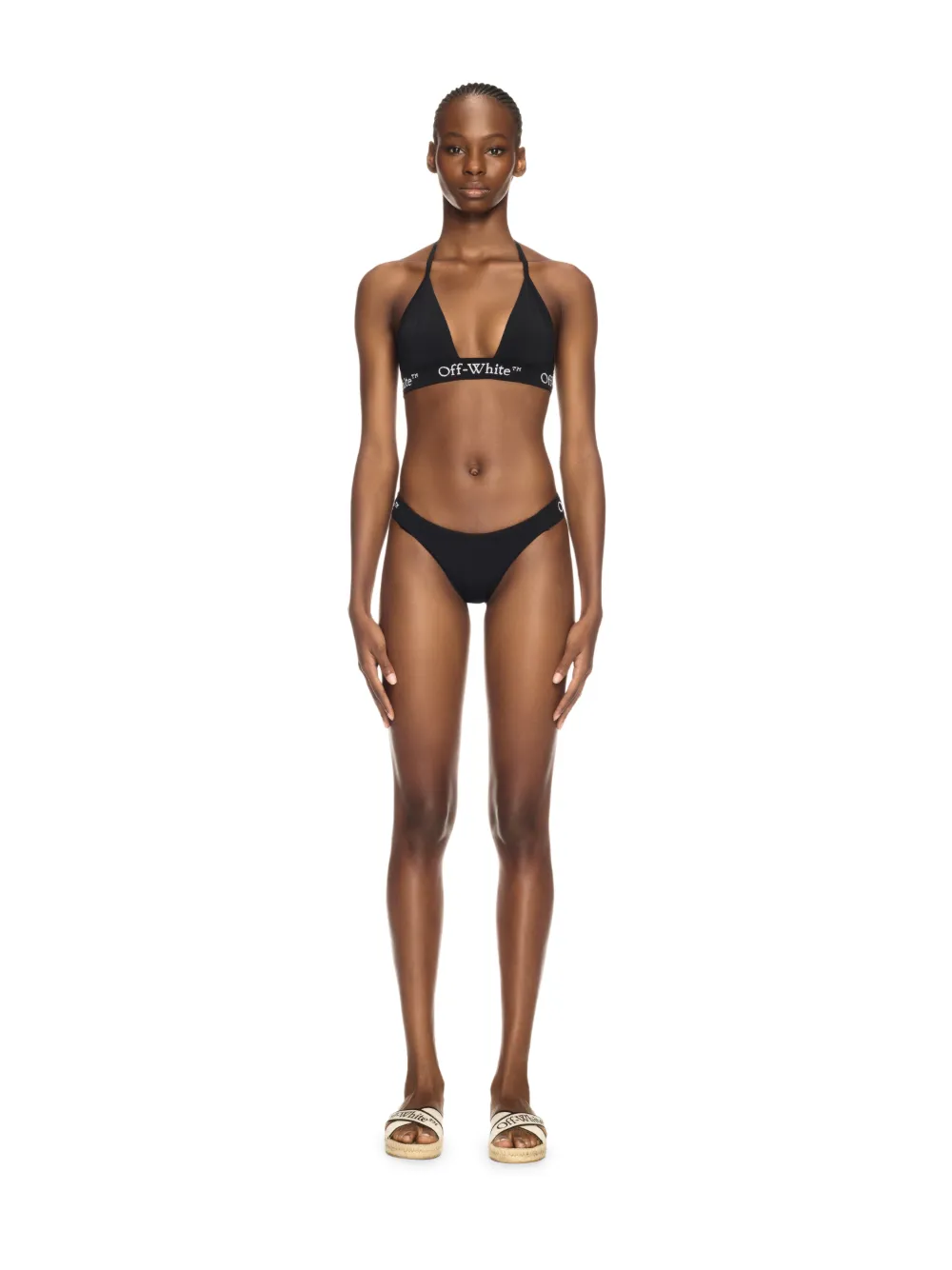 SCHWARZER BIKINI MIT LOGO-BAND