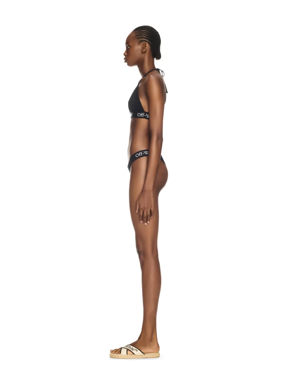 SCHWARZER BIKINI MIT LOGO-BAND